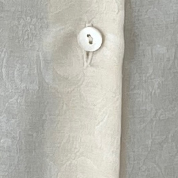 JAEGER Vintage Floral Jacquard Blouse Buttons Neutral Classic Business Chic - Picture 9 of 16